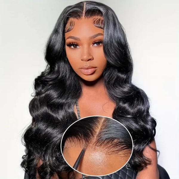 Shair Front Lace Wig with Natural Big Waves - 32 Inch Long Black Heat-Resistant Synthetic Hair - Image 4